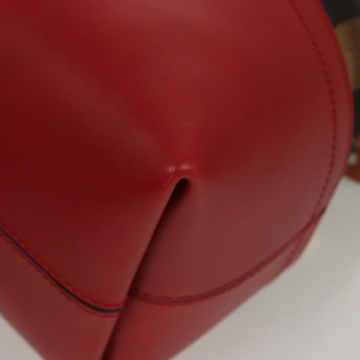 Fendi Pequin Brown Canvas Handbag (Pre-Owned)