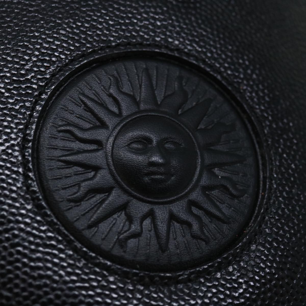 Versace Vanity Black Leather Handbag (Pre-Owned)