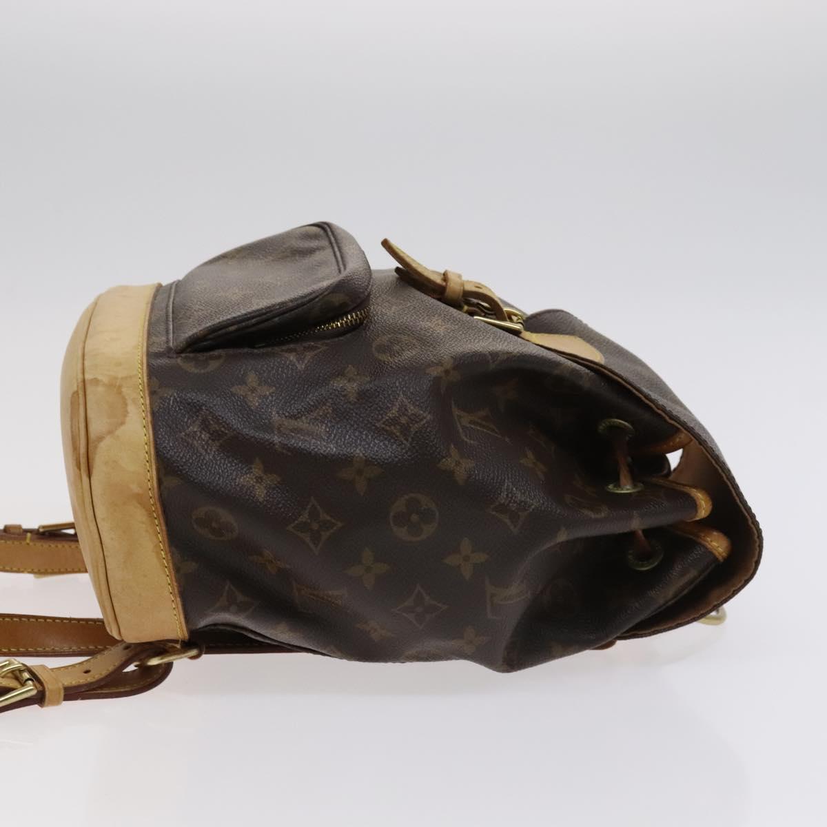 Louis Vuitton Montsouris Mm Brown Canvas Backpack Bag (Pre-Owned)