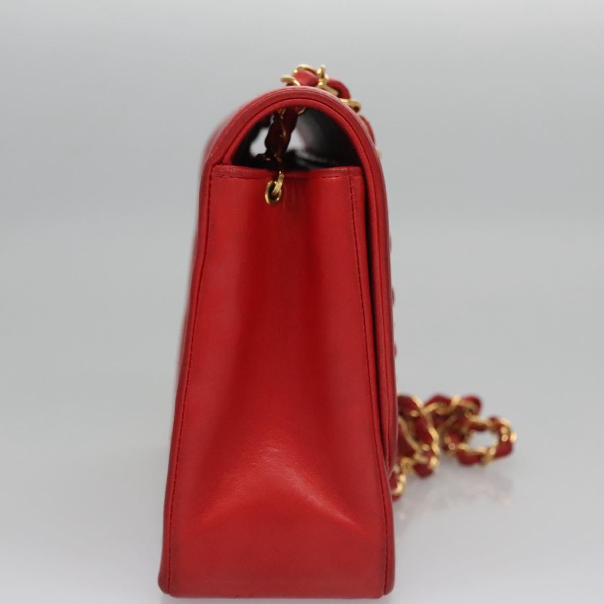 Chanel Diana Red Leather Shoulder Bag (Pre-Owned)