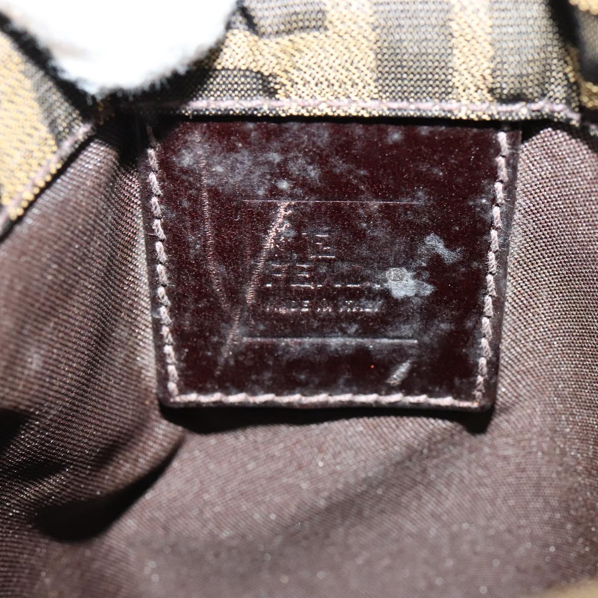 Fendi Zucca Brown Canvas Shoulder Bag (Pre-Owned)