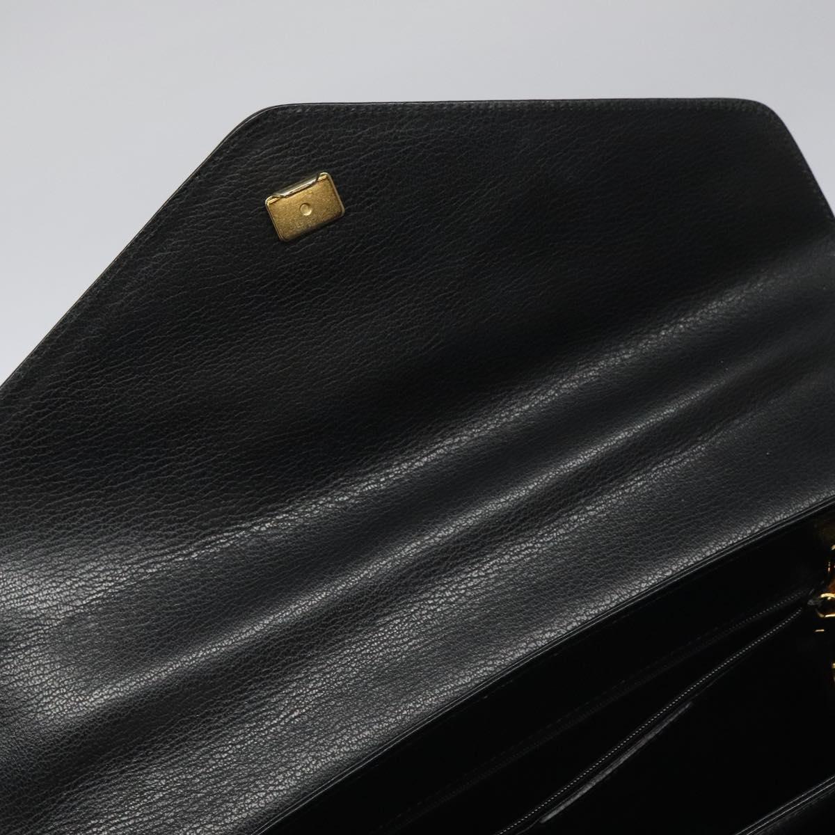 Salvatore Ferragamo Iconic Top Handle Black Leather Briefcase Bag (Pre-Owned)