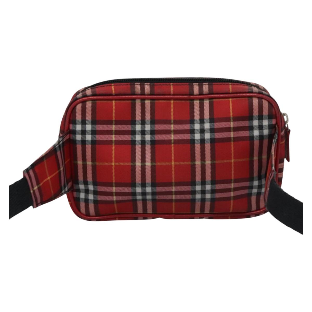 Burberry Nova Check Red Synthetic Shoulder Bag (Pre-Owned)
