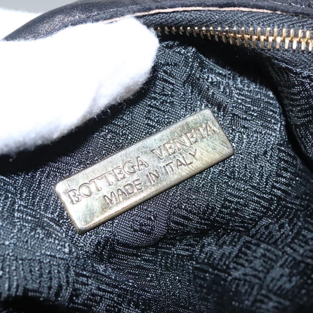 Bottega Veneta Intrecciato Black Leather Backpack Bag (Pre-Owned)