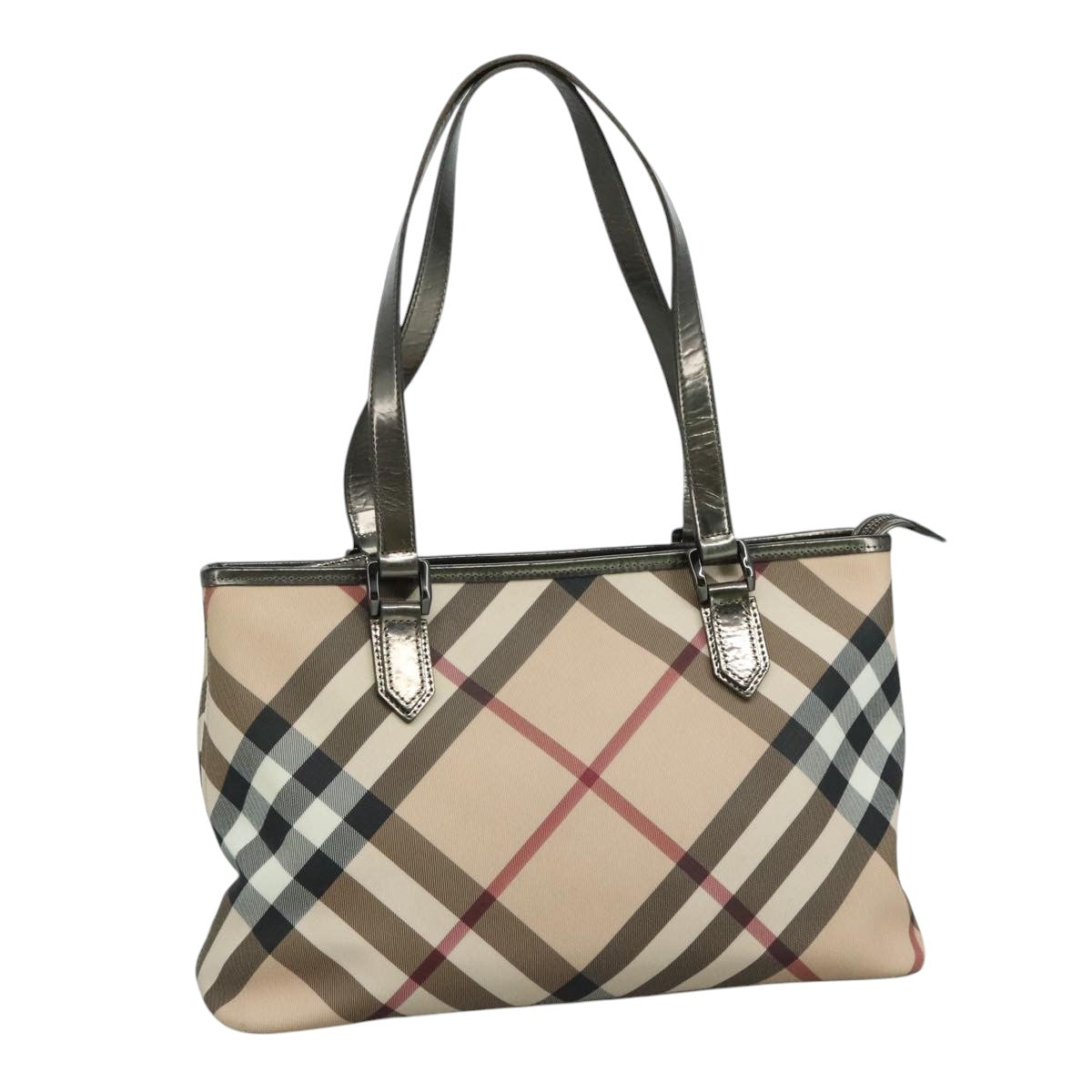 Burberry Nova Check Beige Canvas Tote Bag (Pre-Owned)