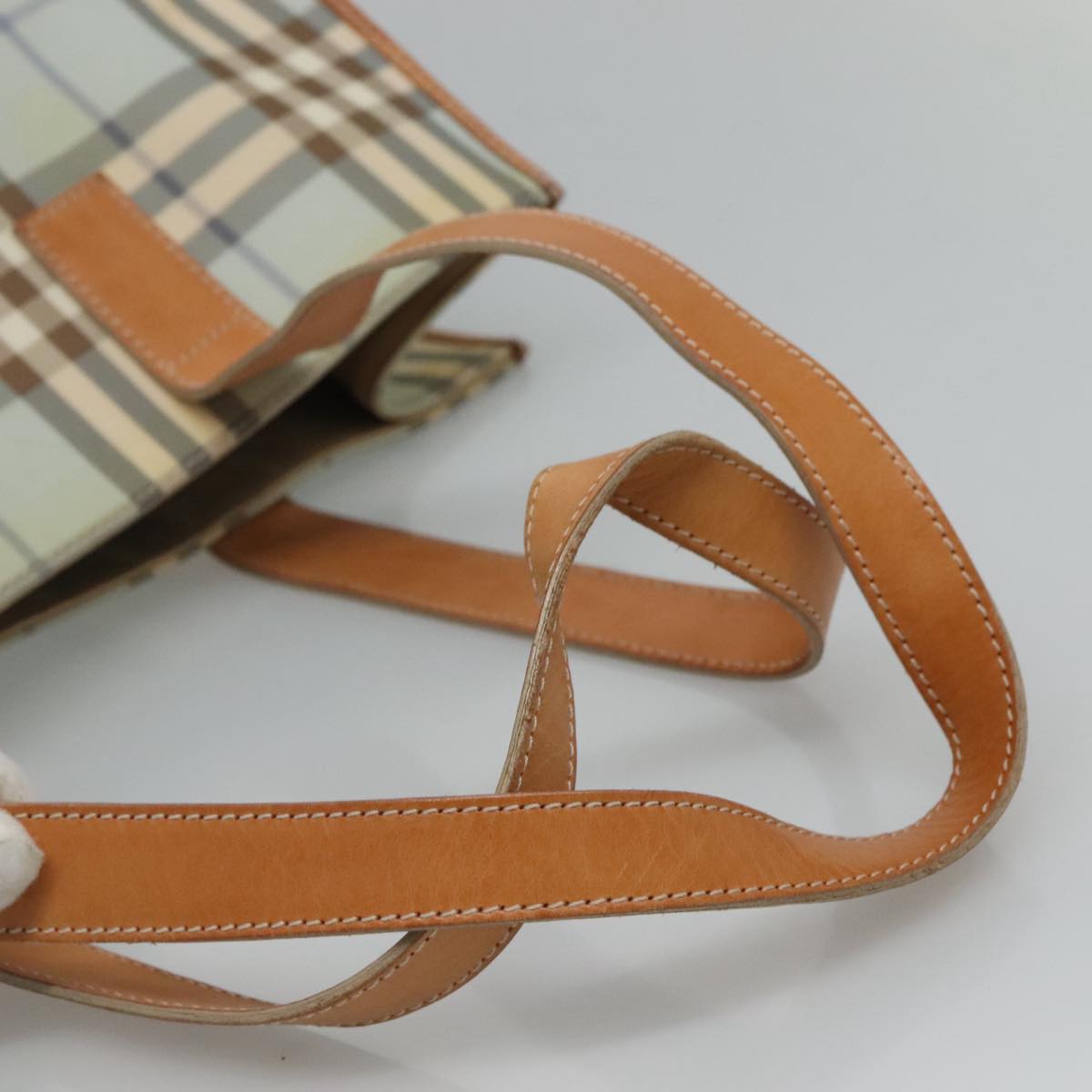 Burberry Nova Check Blue Canvas Tote Bag (Pre-Owned)
