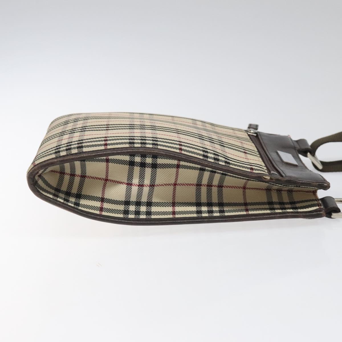 Burberry Nova Check Beige Canvas Shoulder Bag (Pre-Owned)