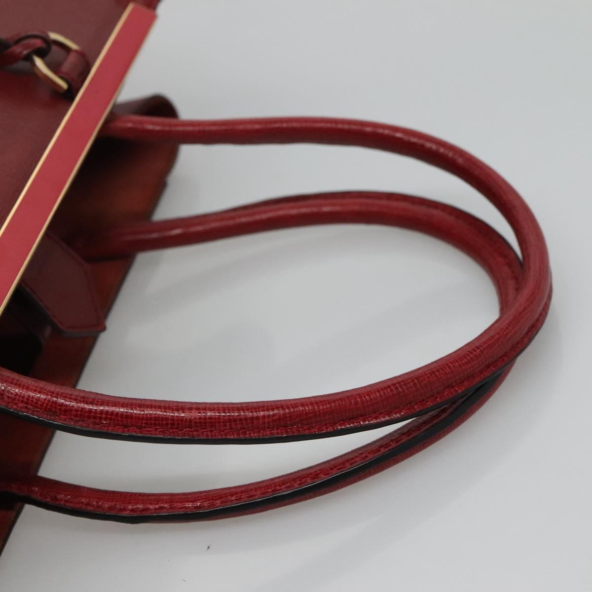 Fendi 2Jours Red Leather Tote Bag (Pre-Owned)