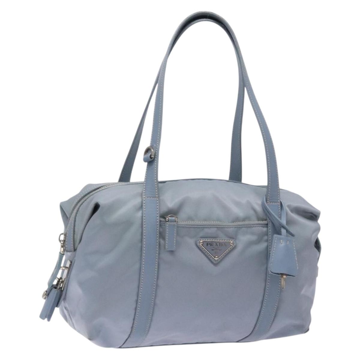 Prada Tessuto Blue Nylon Tote Bag (Pre-Owned)