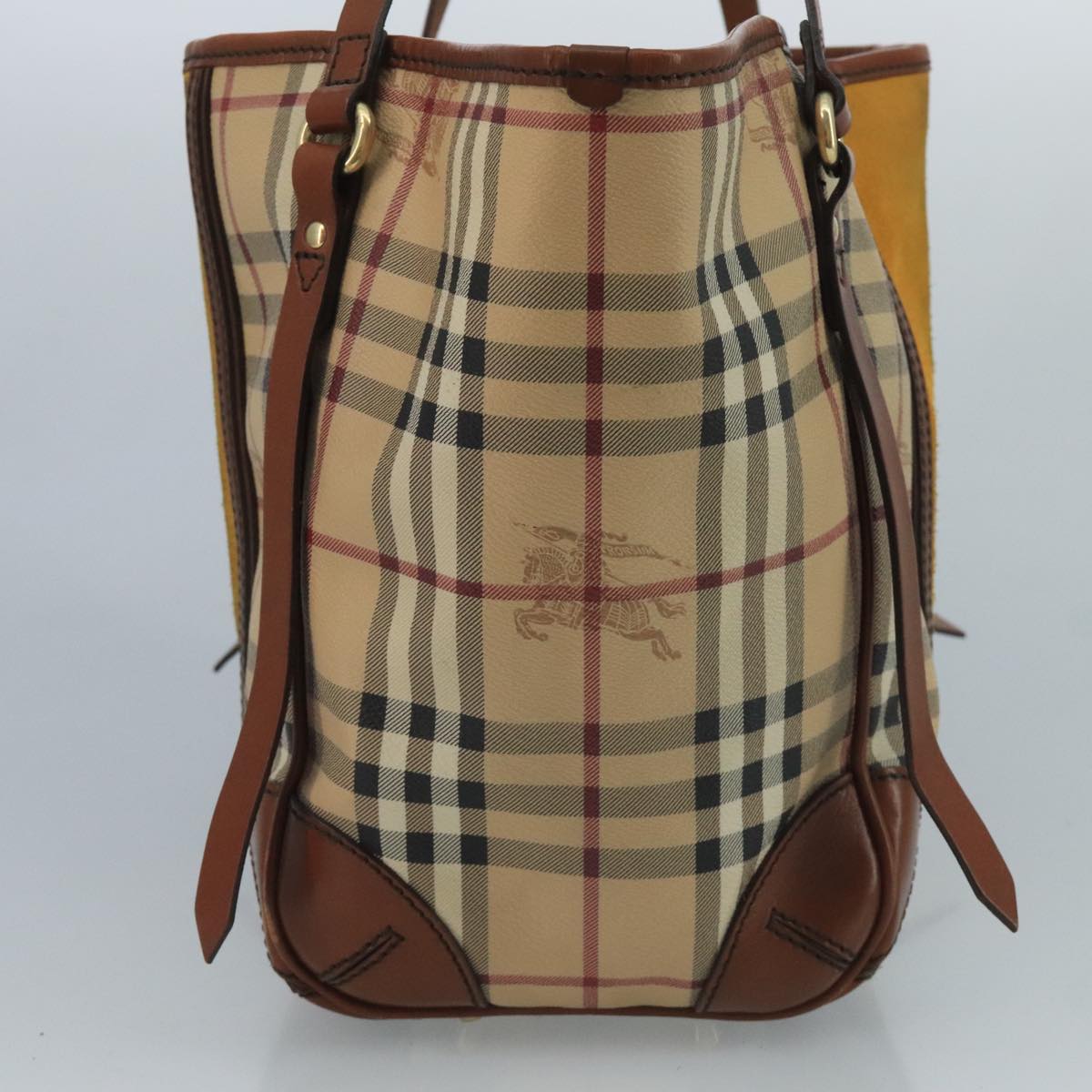 Burberry Nova Check Beige Canvas Shoulder Bag (Pre-Owned)