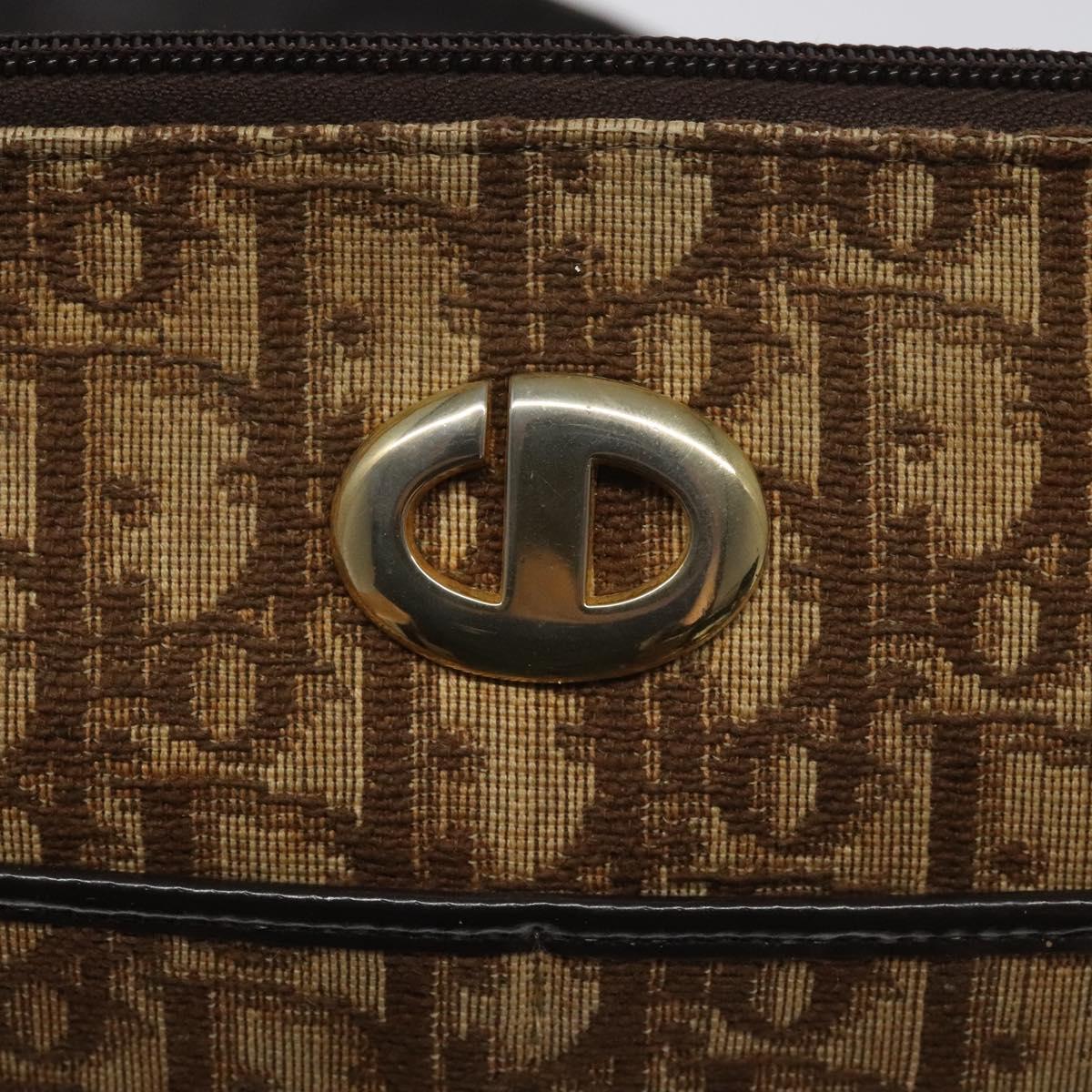Dior Trotter Brown Canvas Shoulder Bag (Pre-Owned)