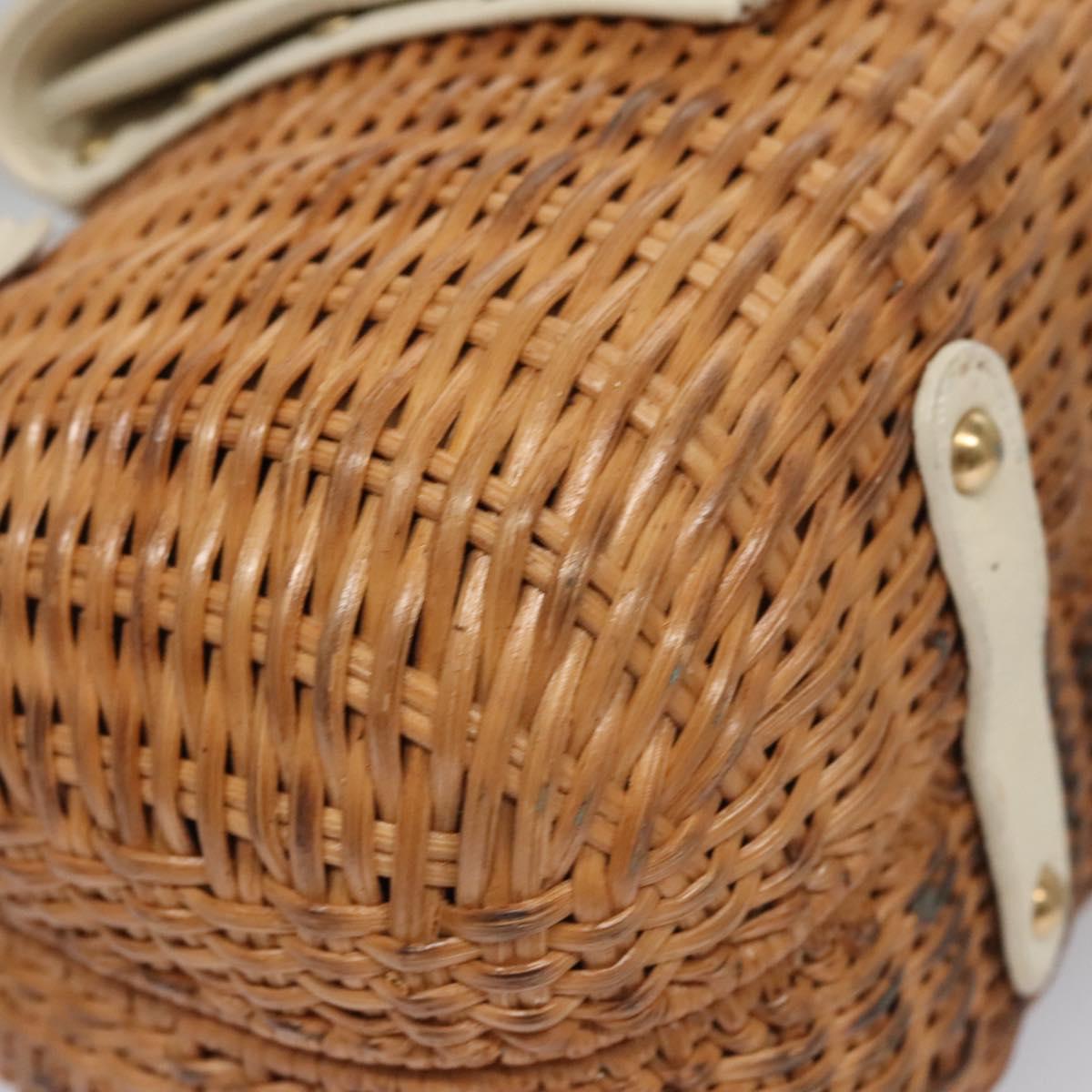 Salvatore Ferragamo Gancini Brown Wicker Handbag (Pre-Owned)