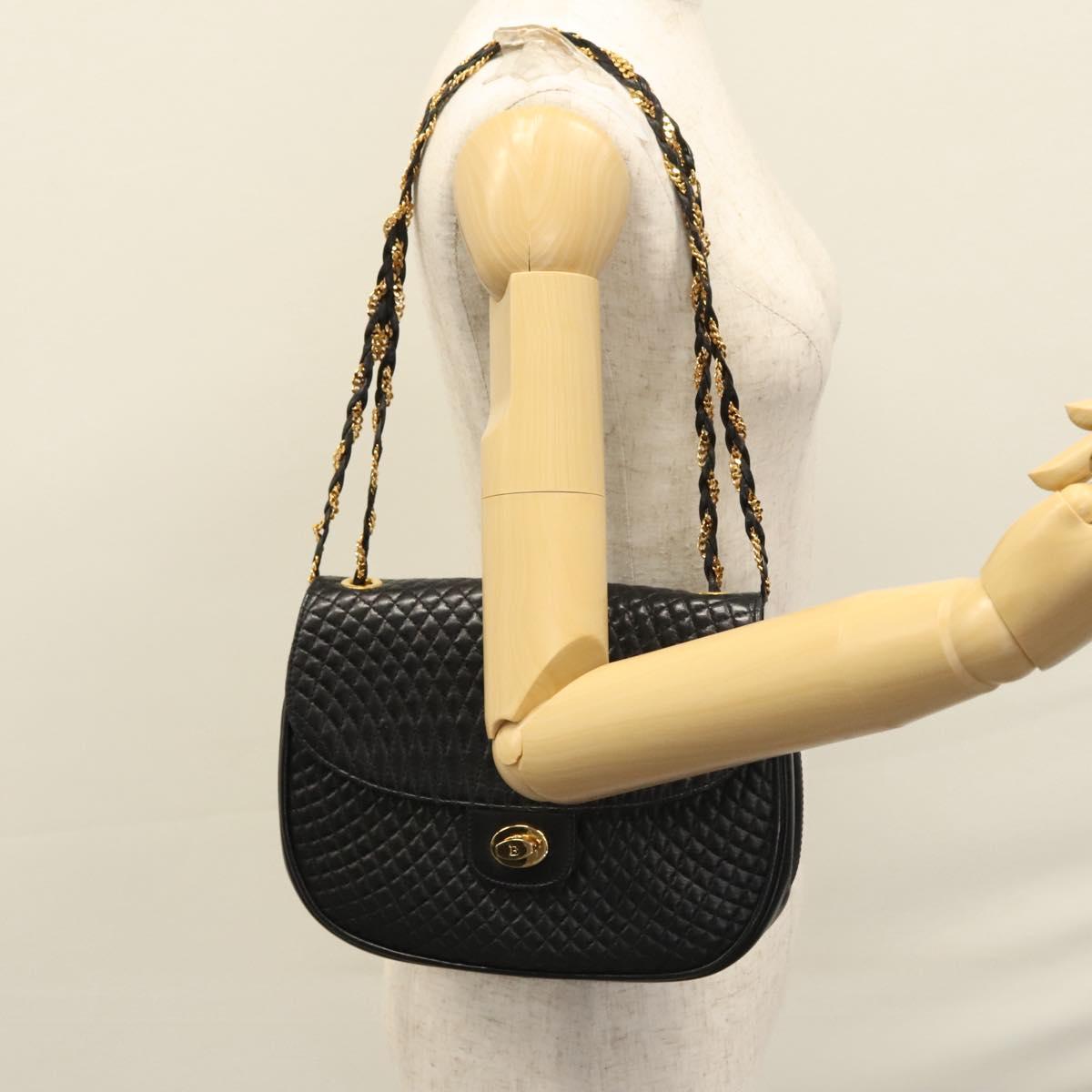 Bally Black Leather Shoulder Bag (Pre-Owned)