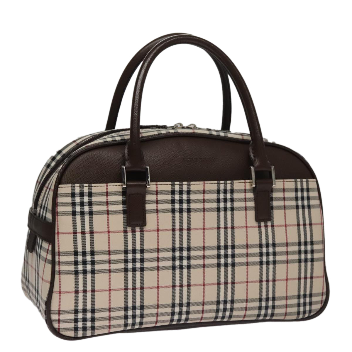 Burberry Nova Check Beige Canvas Handbag (Pre-Owned)