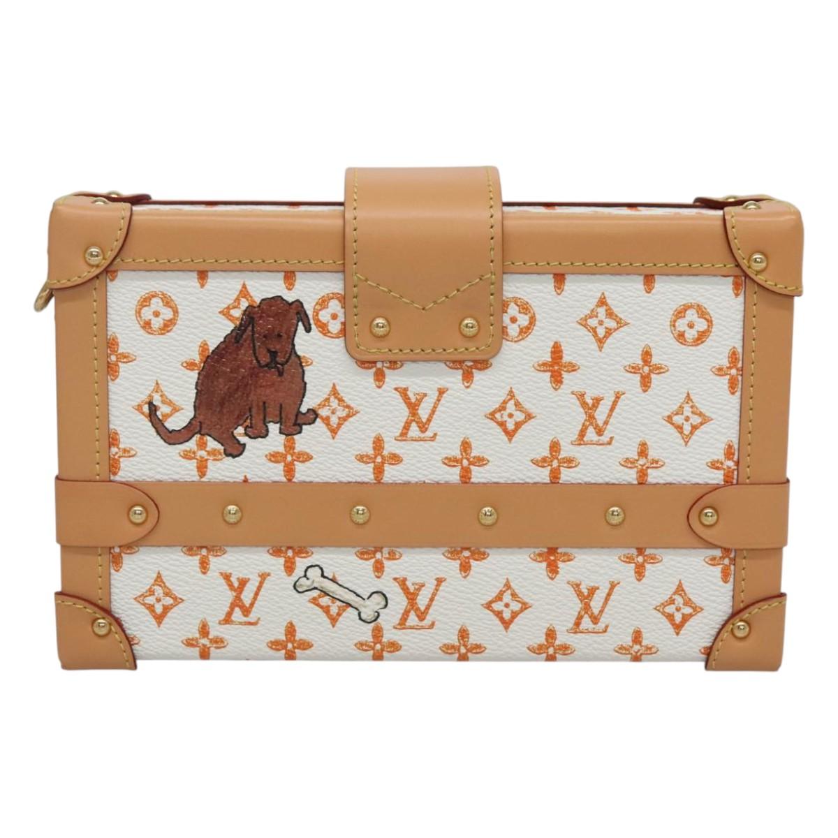 Louis Vuitton Petit Malle White Canvas Shoulder Bag (Pre-Owned)