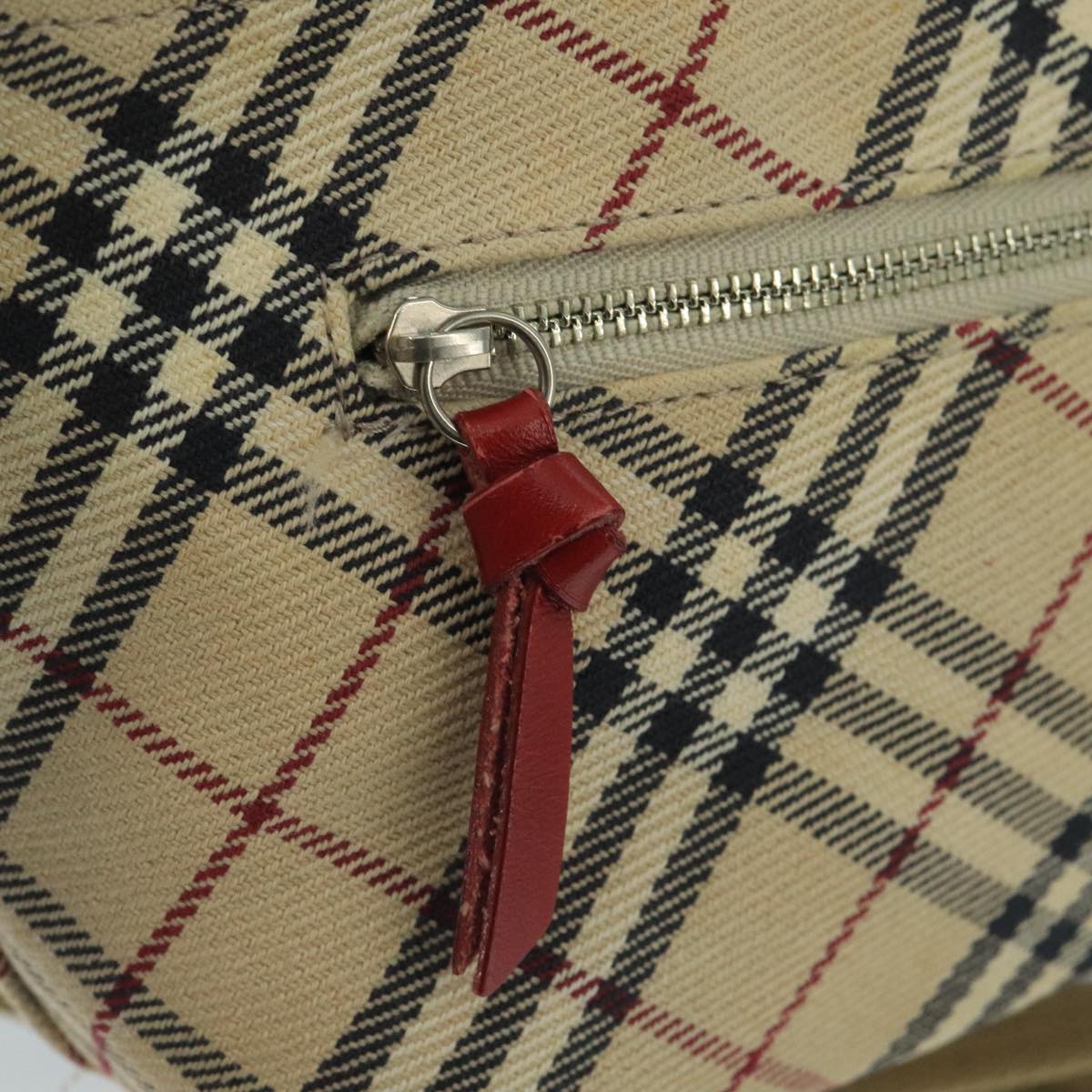 Burberry Nova Check Beige Canvas Shoulder Bag (Pre-Owned)