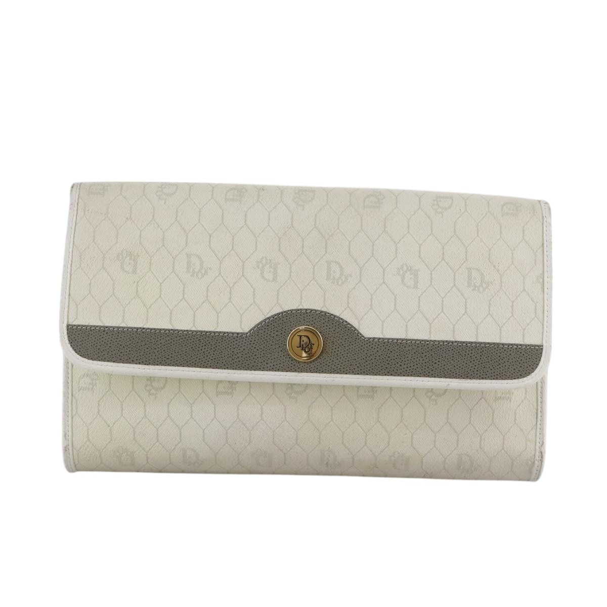 Dior Honeycomb White Canvas Shoulder Bag (Pre-Owned)