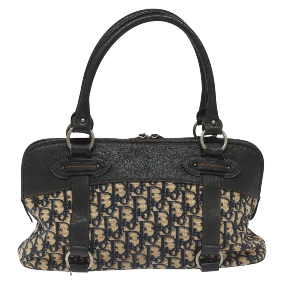 Dior Trotter Navy Canvas Handbag (Pre-Owned)