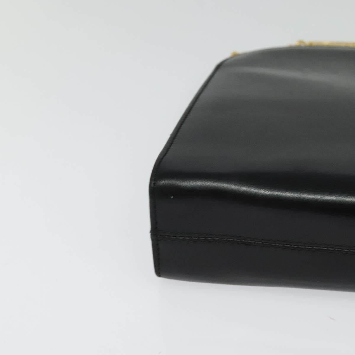 Salvatore Ferragamo Gancini Black Leather Shoulder Bag (Pre-Owned)
