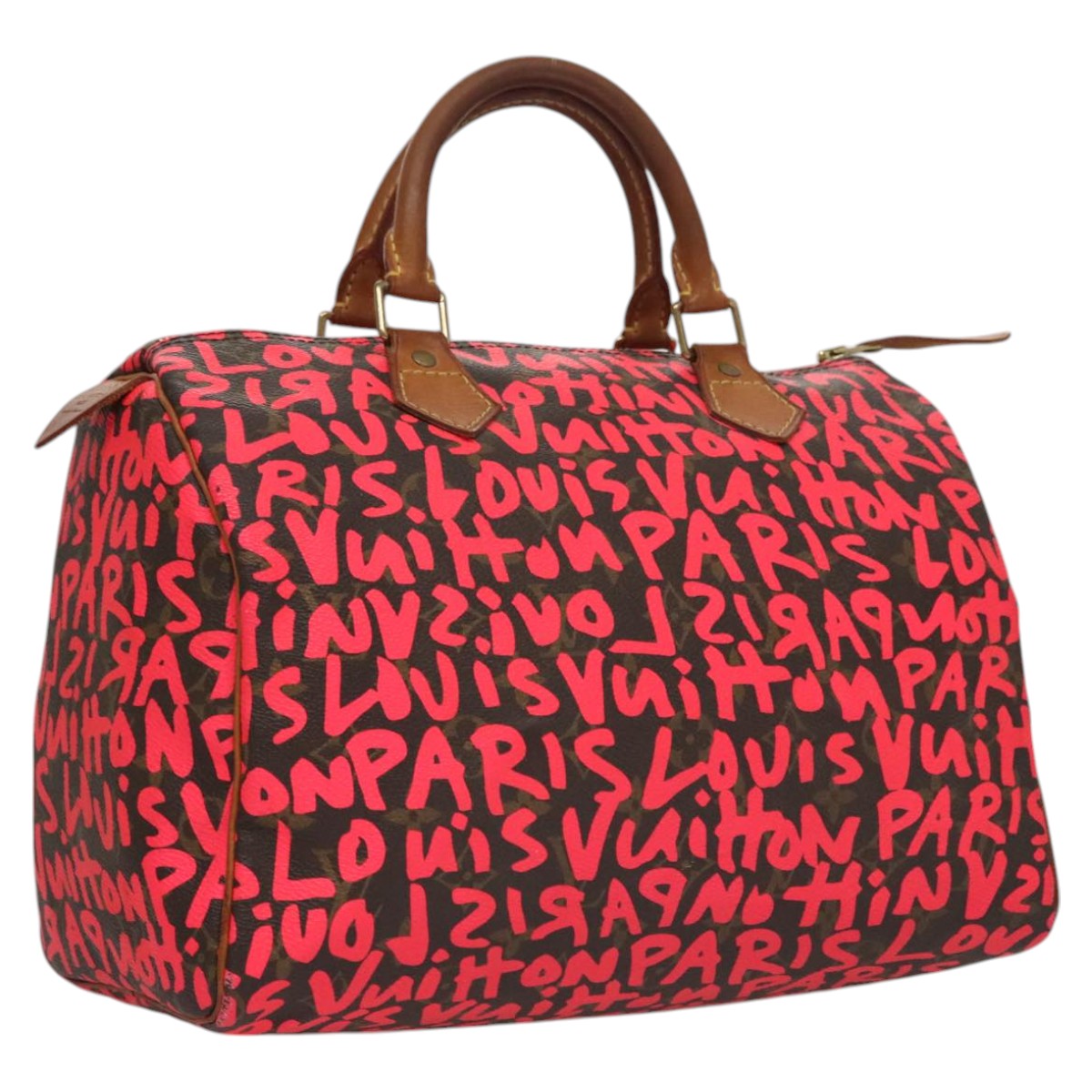 Louis Vuitton Speedy 30 Red Canvas Handbag (Pre-Owned)