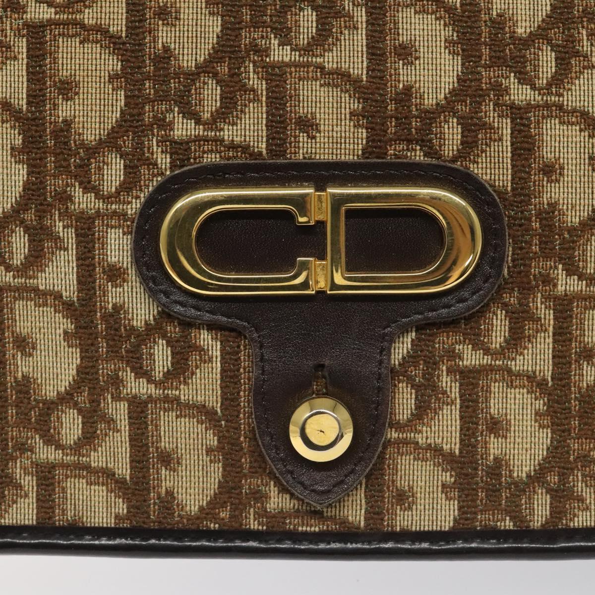 Dior Trotteur Brown Canvas Shoulder Bag (Pre-Owned)