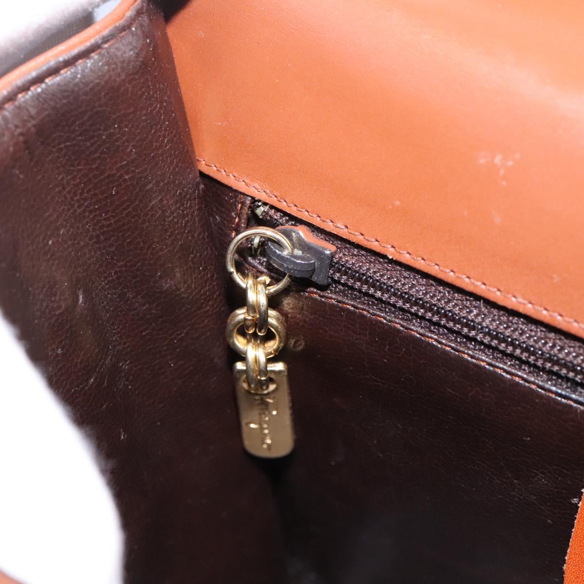 Salvatore Ferragamo Gancini Brown Leather Shoulder Bag (Pre-Owned)