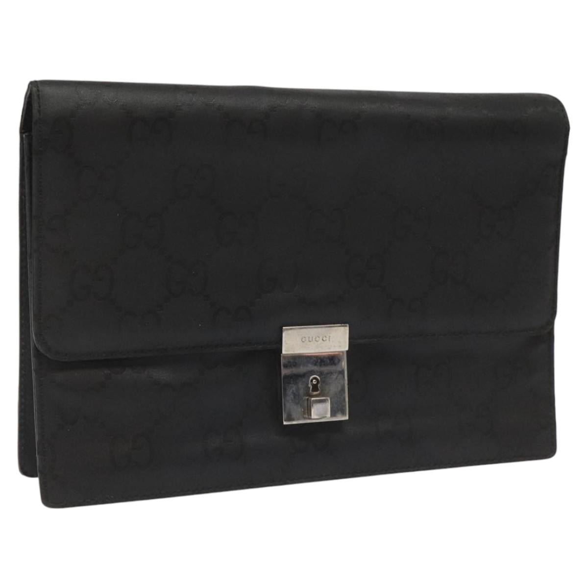 Gucci Gg Canvas Black Canvas Clutch Bag (Pre-Owned)