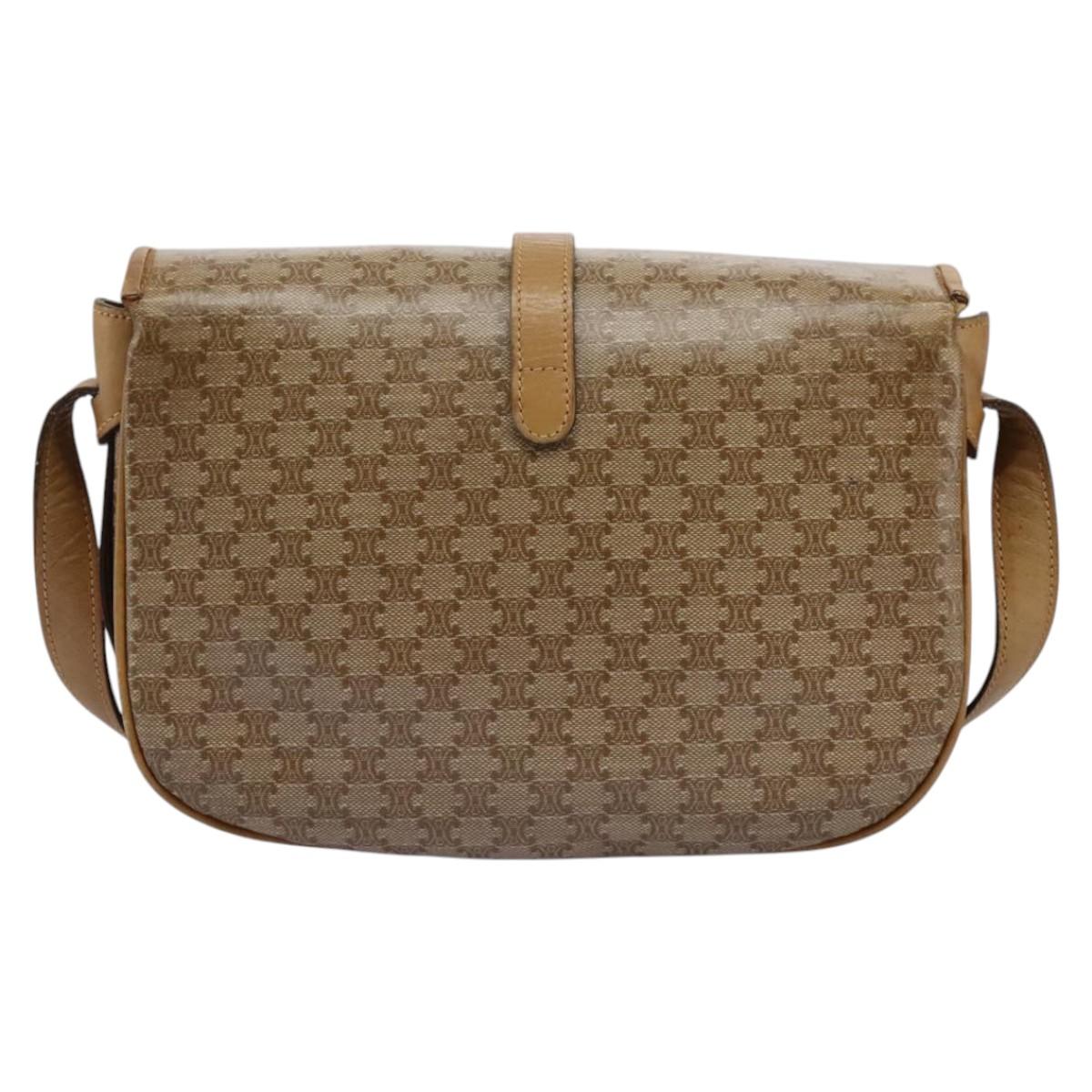 Céline Macadam Beige Canvas Shoulder Bag (Pre-Owned)
