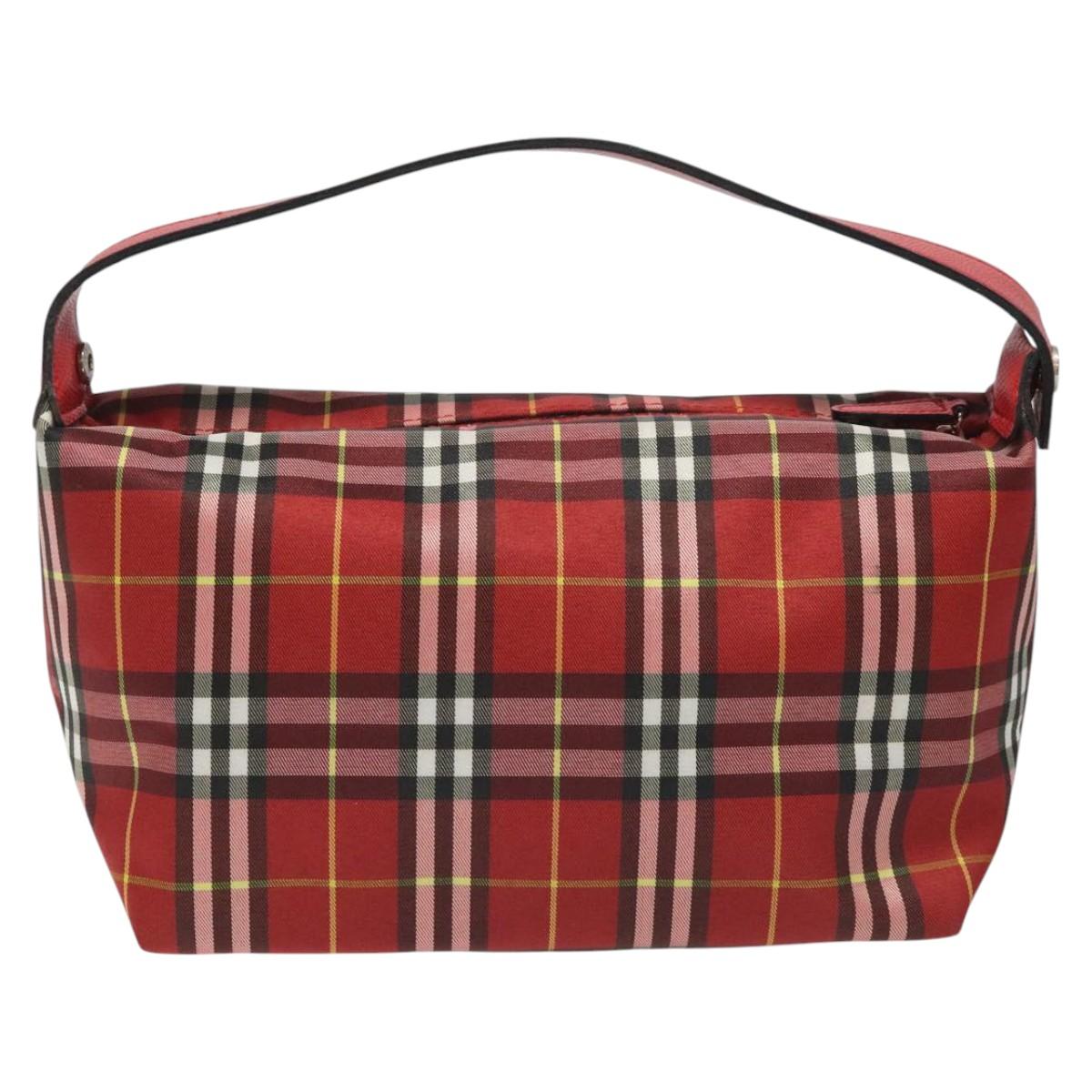 Burberry Nova Check Red Synthetic Handbag (Pre-Owned)