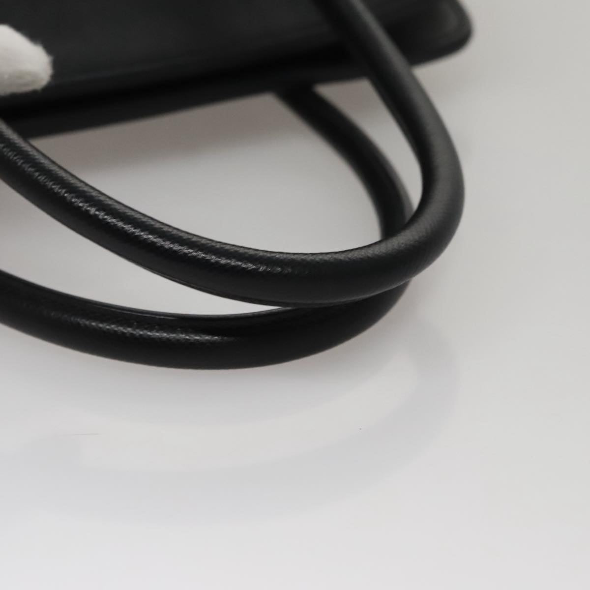 Prada Canapa Black Leather Handbag (Pre-Owned)