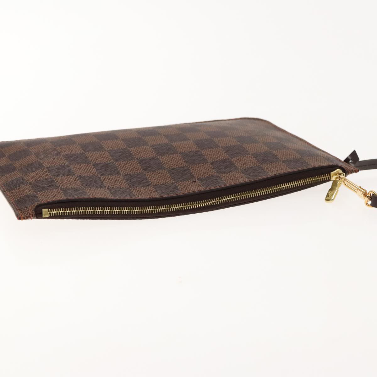 Louis Vuitton Neverfull Pouch Brown Canvas Clutch Bag (Pre-Owned)