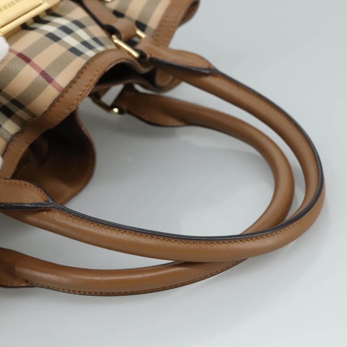 Burberry Nova Check Beige Canvas Tote Bag (Pre-Owned)