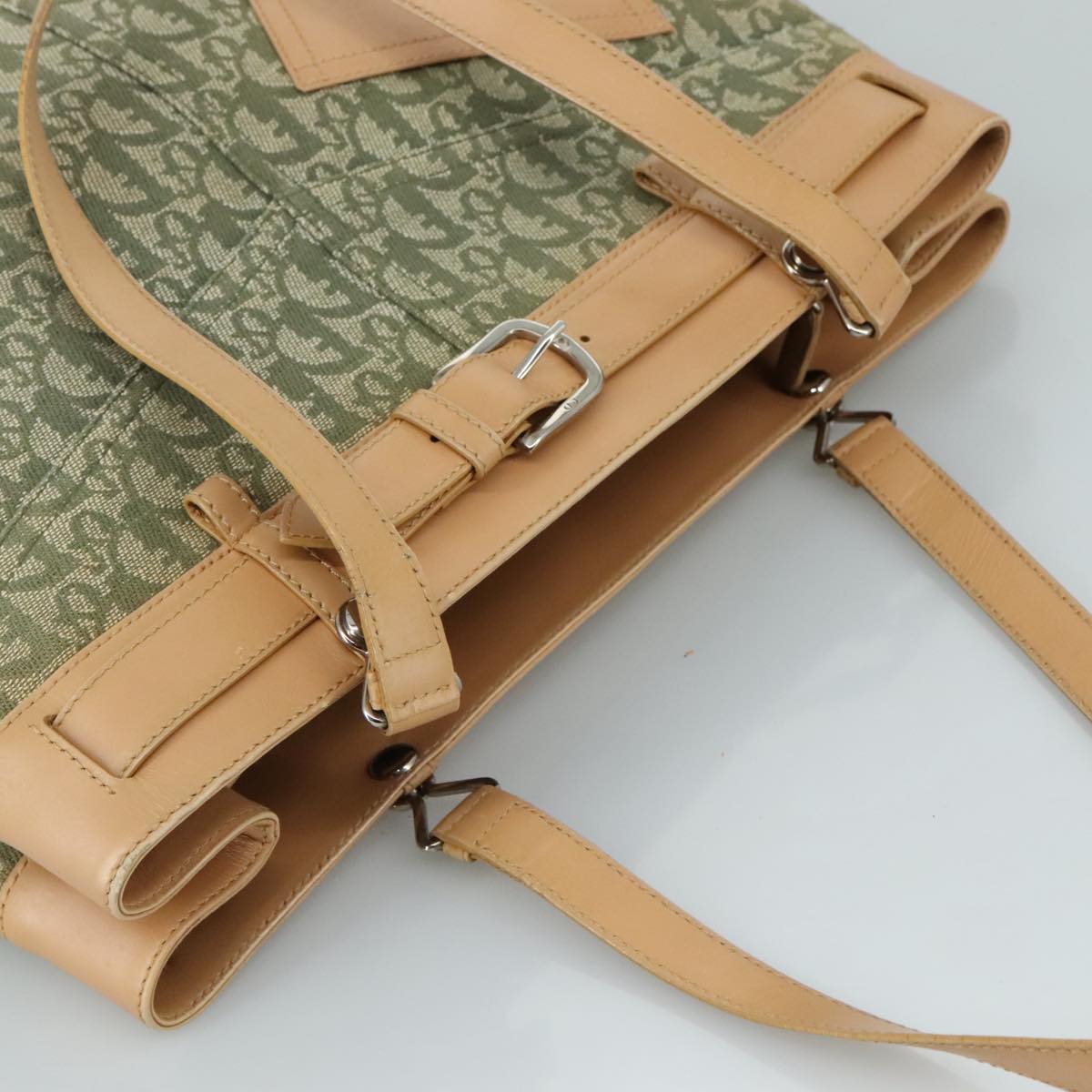 Dior Trotter Khaki Canvas Tote Bag (Pre-Owned)