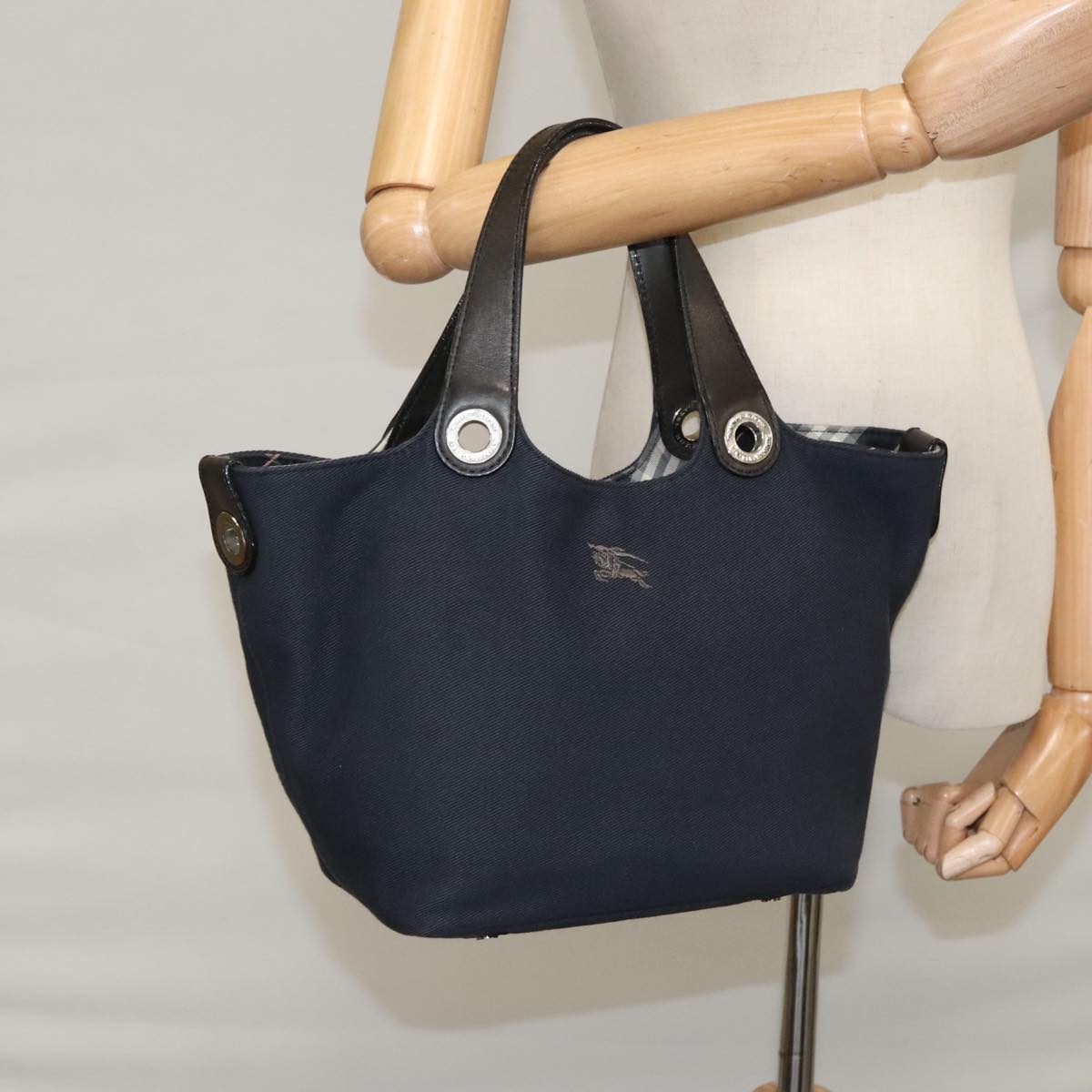 Burberry Blue Label Navy Canvas Handbag (Pre-Owned)