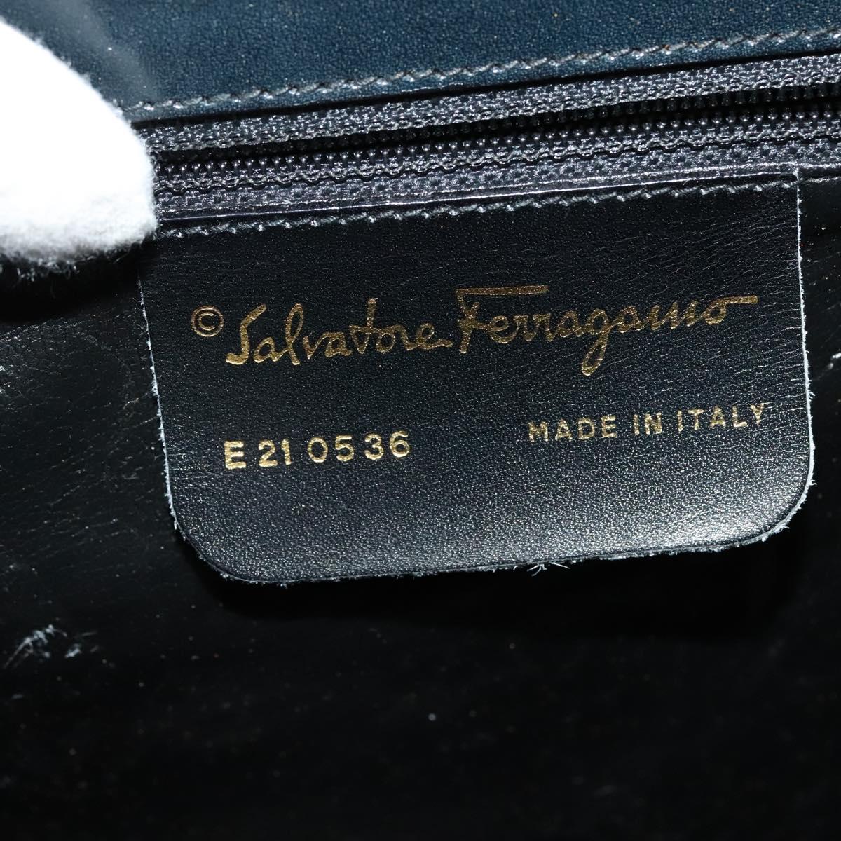 Salvatore Ferragamo Gancini Black Leather Handbag (Pre-Owned)