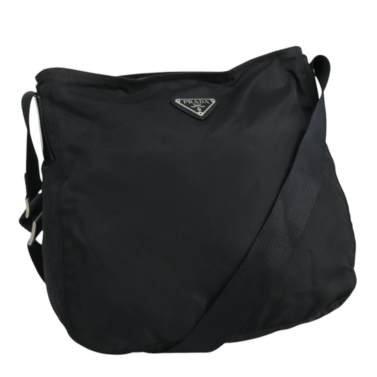 Prada Tessuto Black Synthetic Shoulder Bag (Pre-Owned)