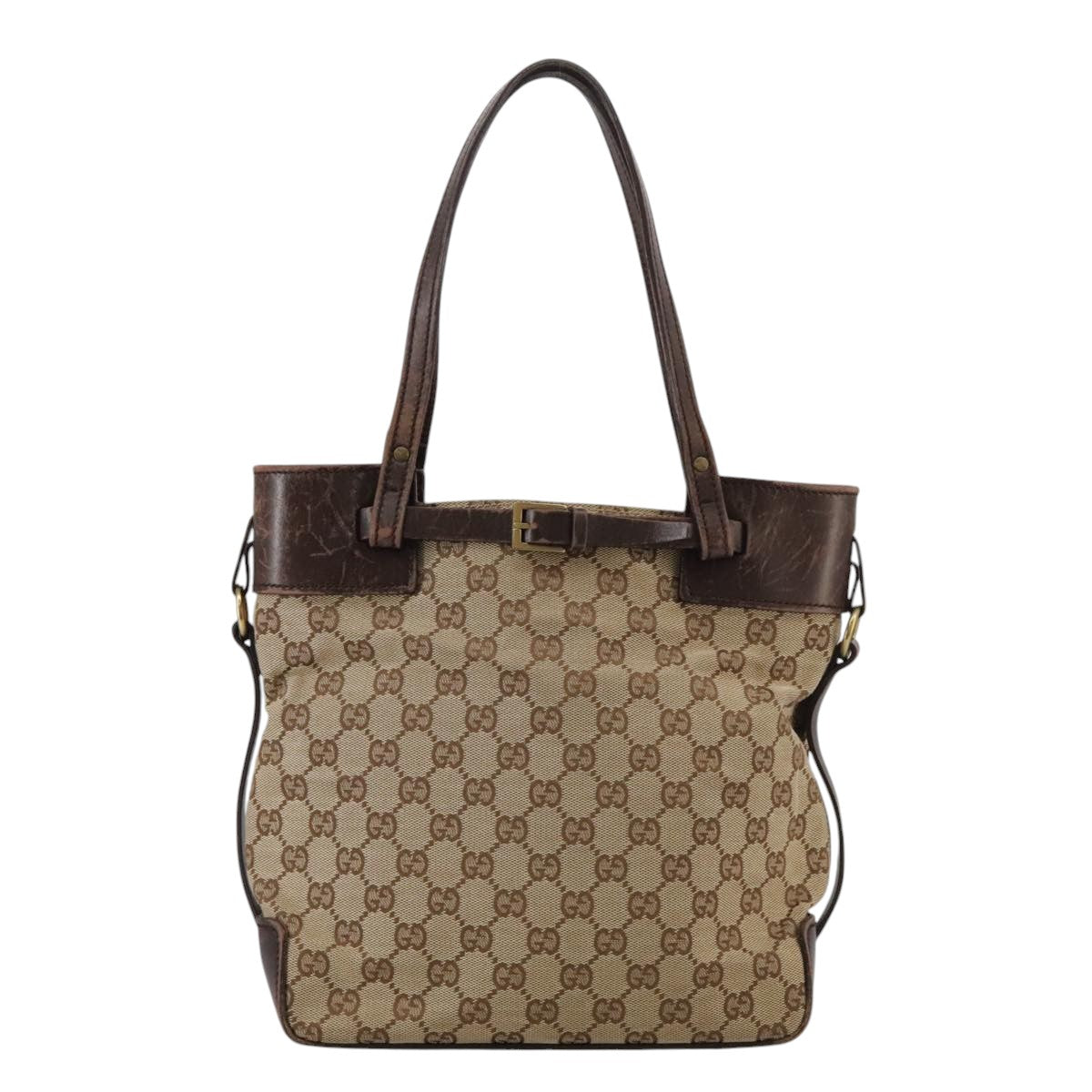 Gucci Gg Canvas Beige Canvas Tote Bag (Pre-Owned)