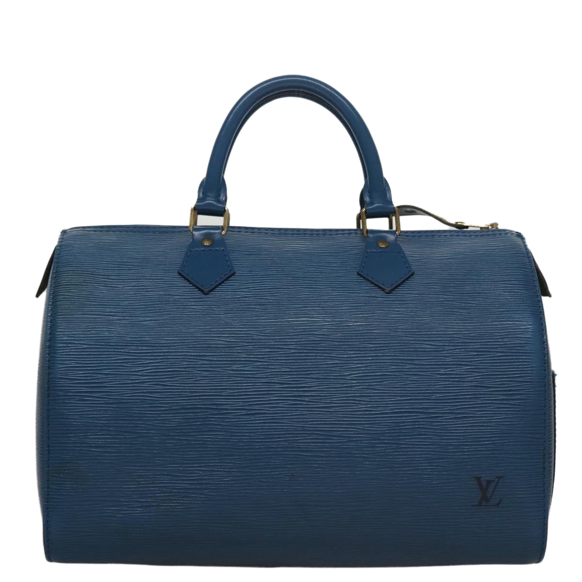Louis Vuitton Speedy 30 Navy Leather Handbag (Pre-Owned)