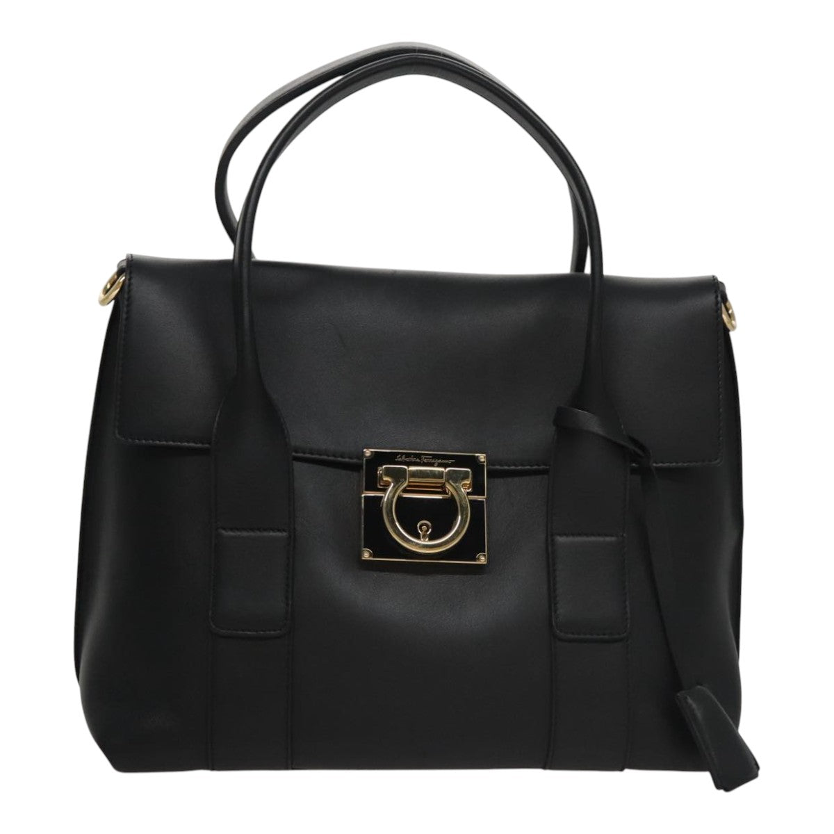 Salvatore Ferragamo Sookie Black Leather Handbag (Pre-Owned)