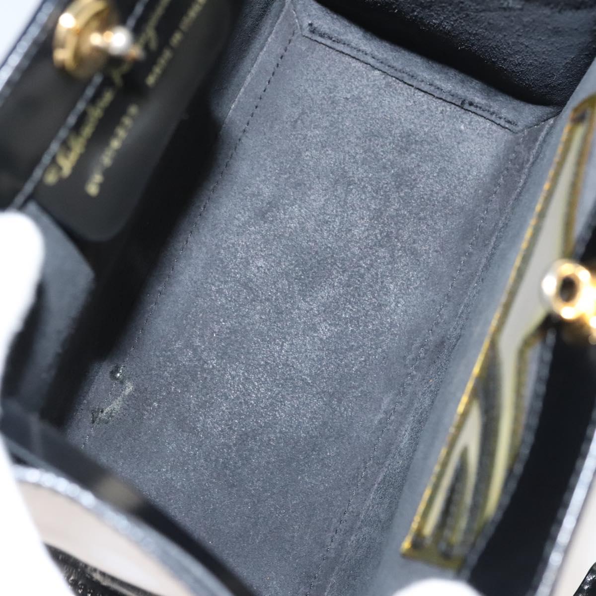 Salvatore Ferragamo Wanda Black Patent Leather Handbag (Pre-Owned)