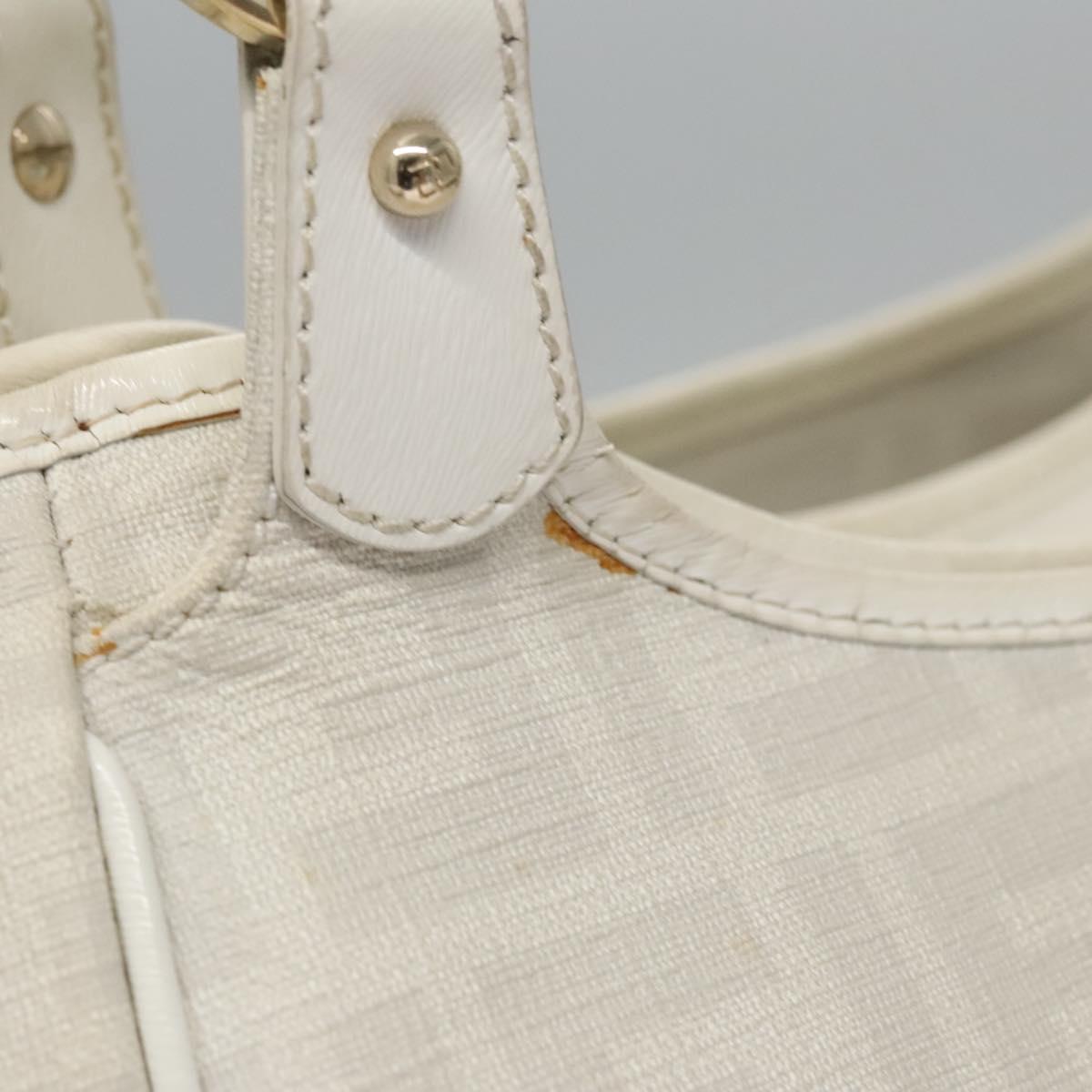 Fendi Zucca White Canvas Handbag (Pre-Owned)