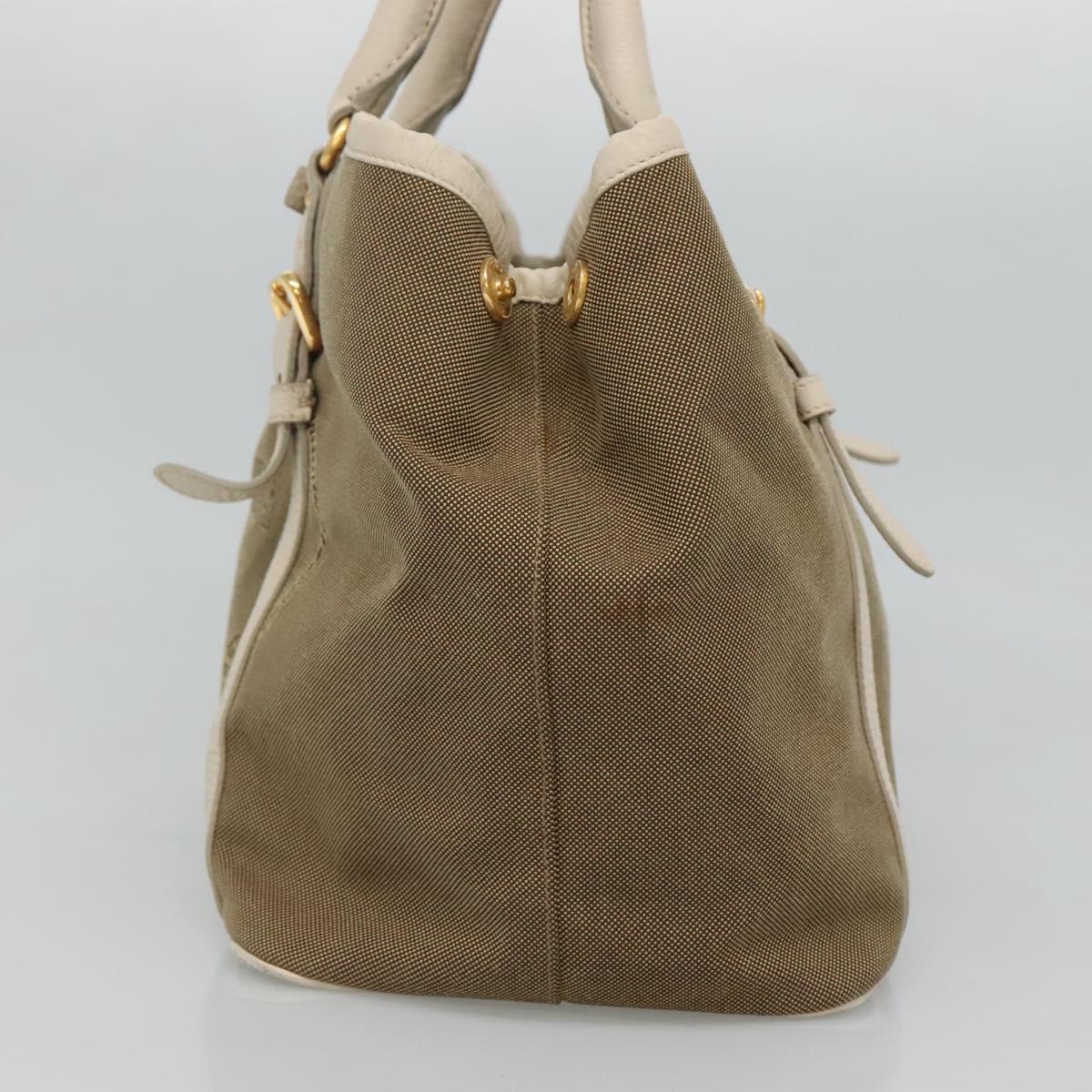 Prada Canapa Beige Canvas Handbag (Pre-Owned)