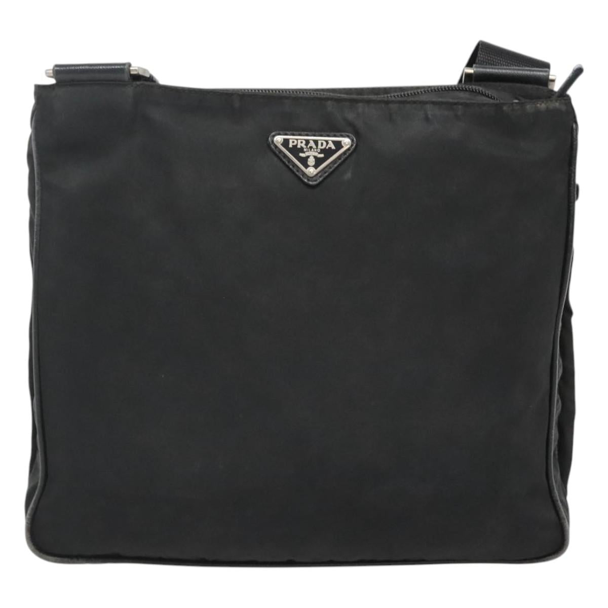 Prada Tessuto Black Nylon Shoulder Bag (Pre-Owned)