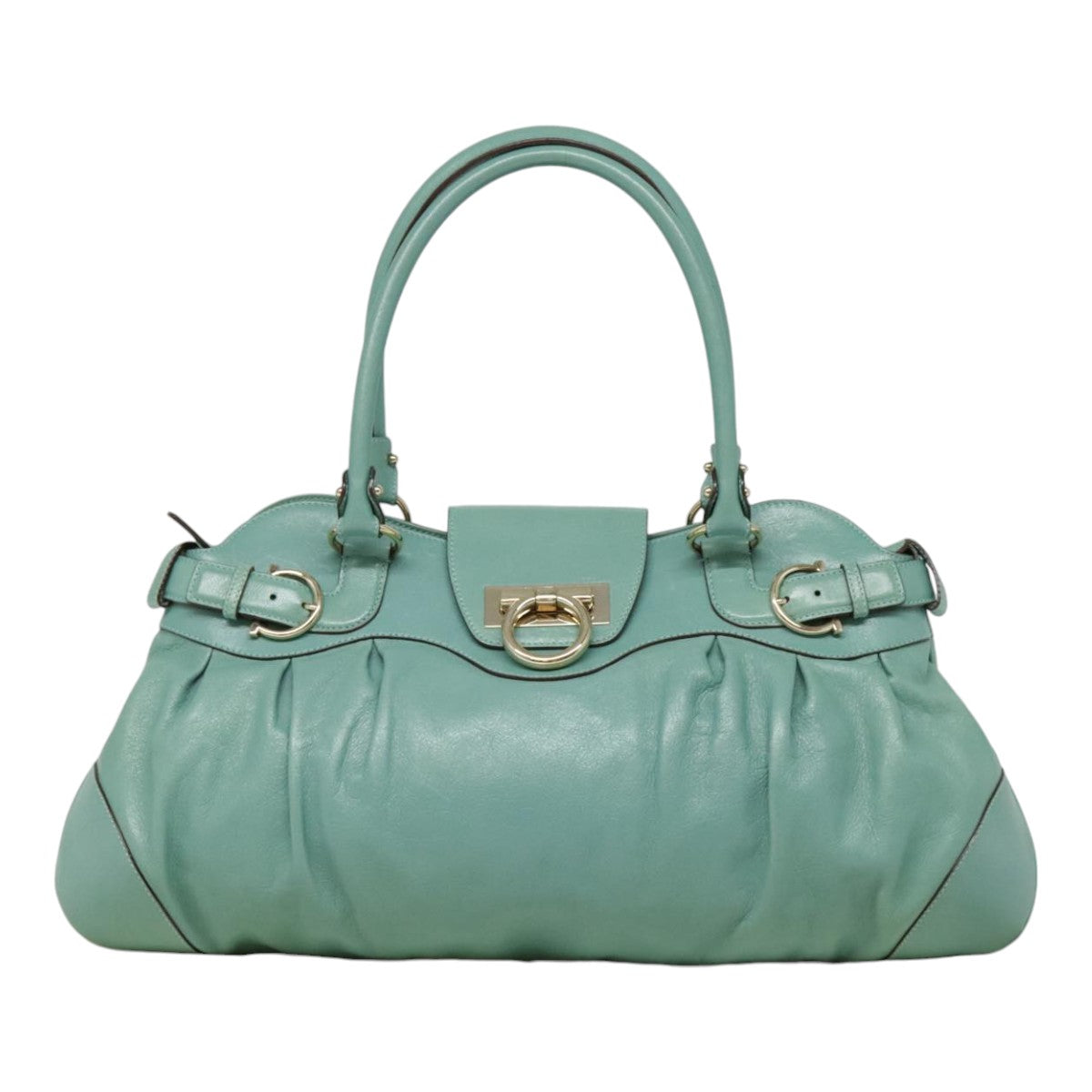 Salvatore Ferragamo Marisa Green Leather Shoulder Bag (Pre-Owned)