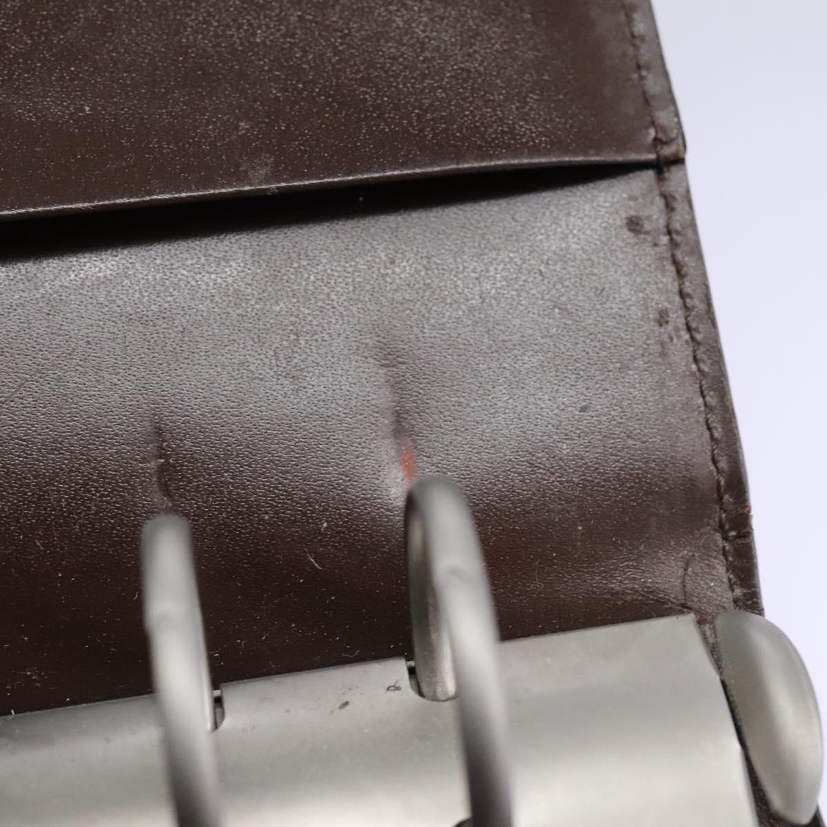 Louis Vuitton Couverture Agenda Fonctionnel Mm Brown Leather Wallet (Pre-Owned)