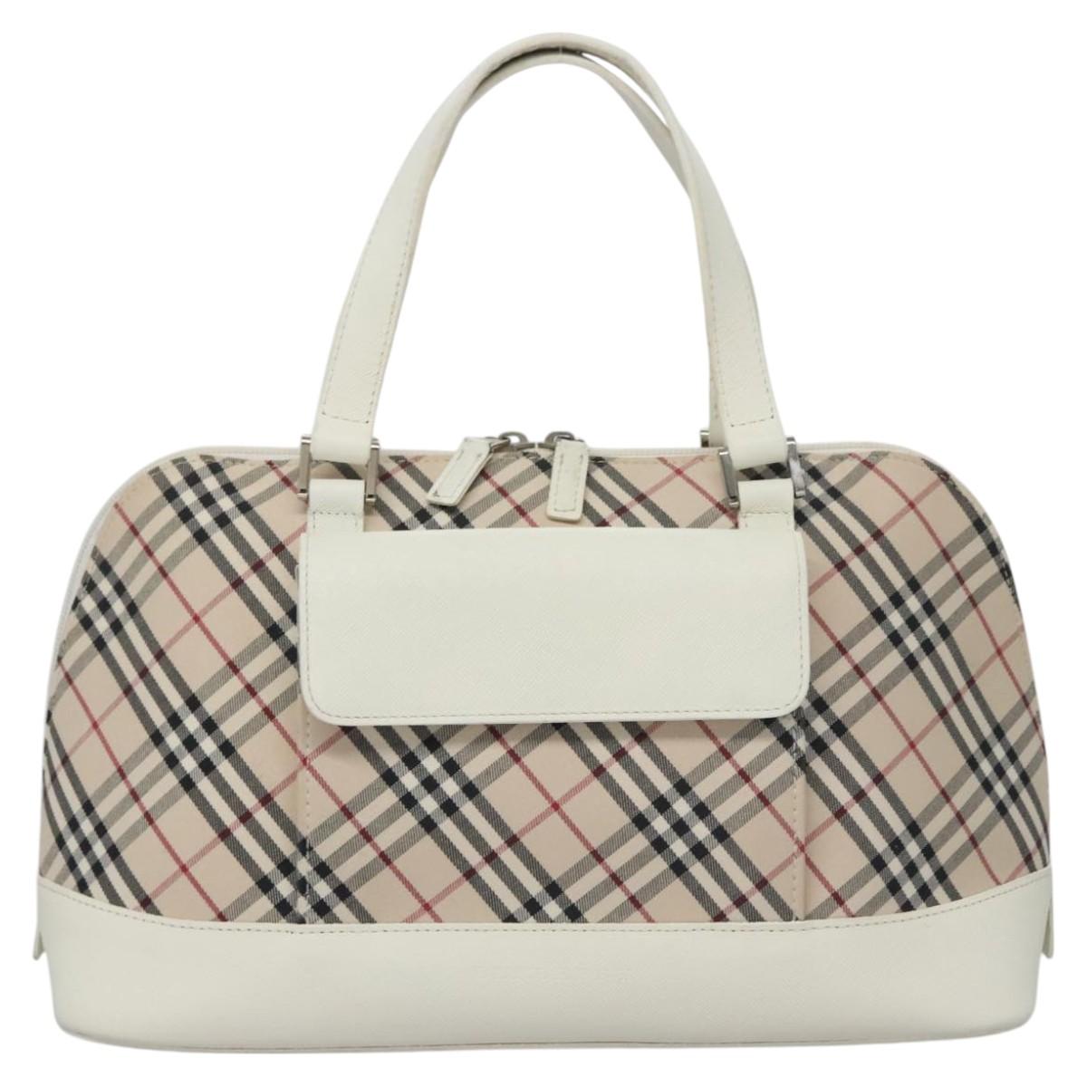 Burberry Nova Check Beige Canvas Handbag (Pre-Owned)