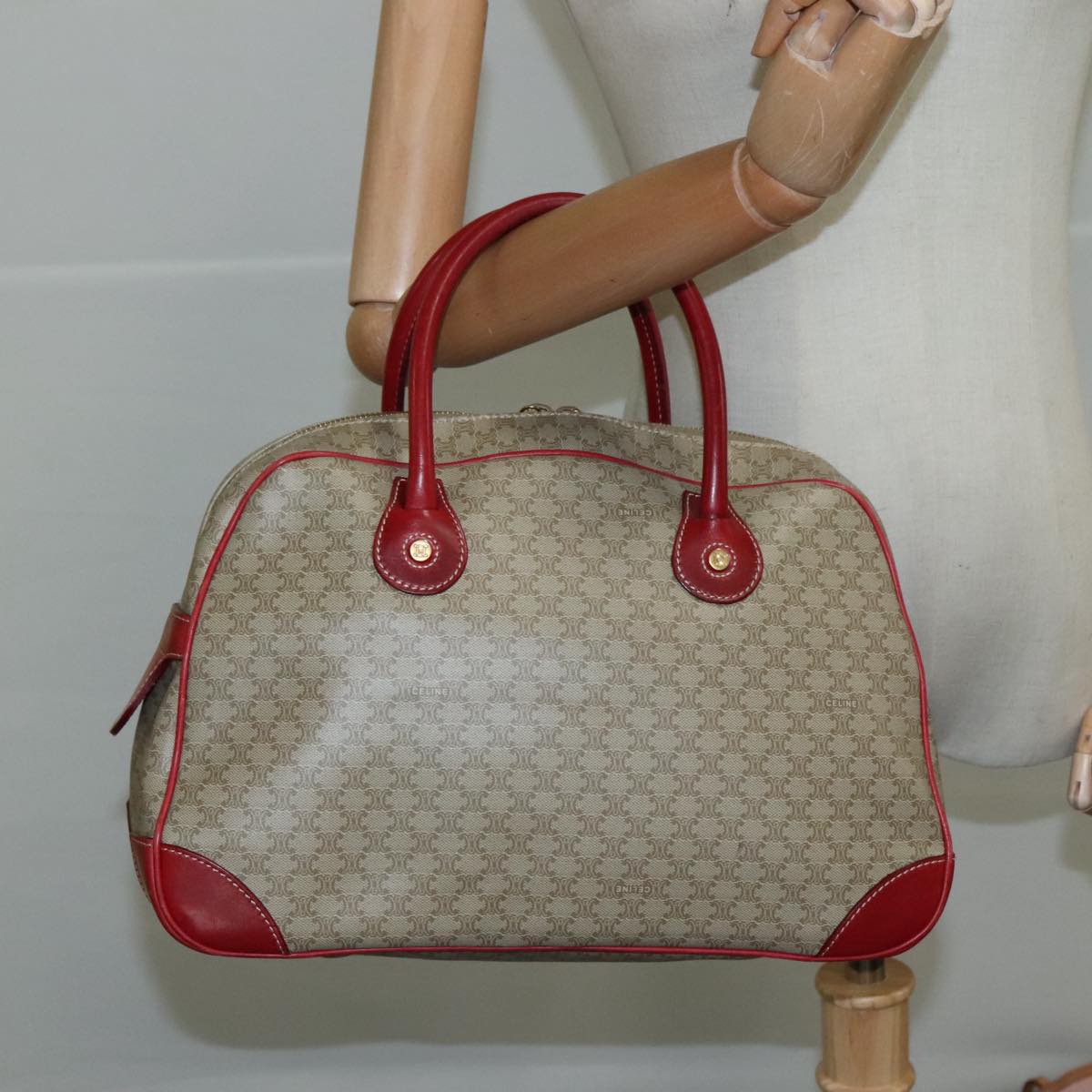 Céline Macadam Beige Canvas Handbag (Pre-Owned)