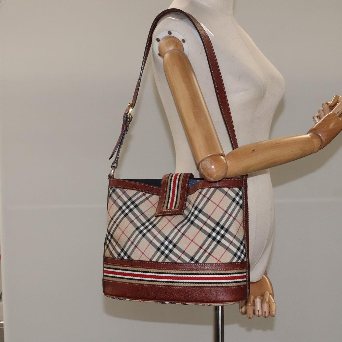 Burberry Nova Check Beige Ceramic Shoulder Bag (Pre-Owned)
