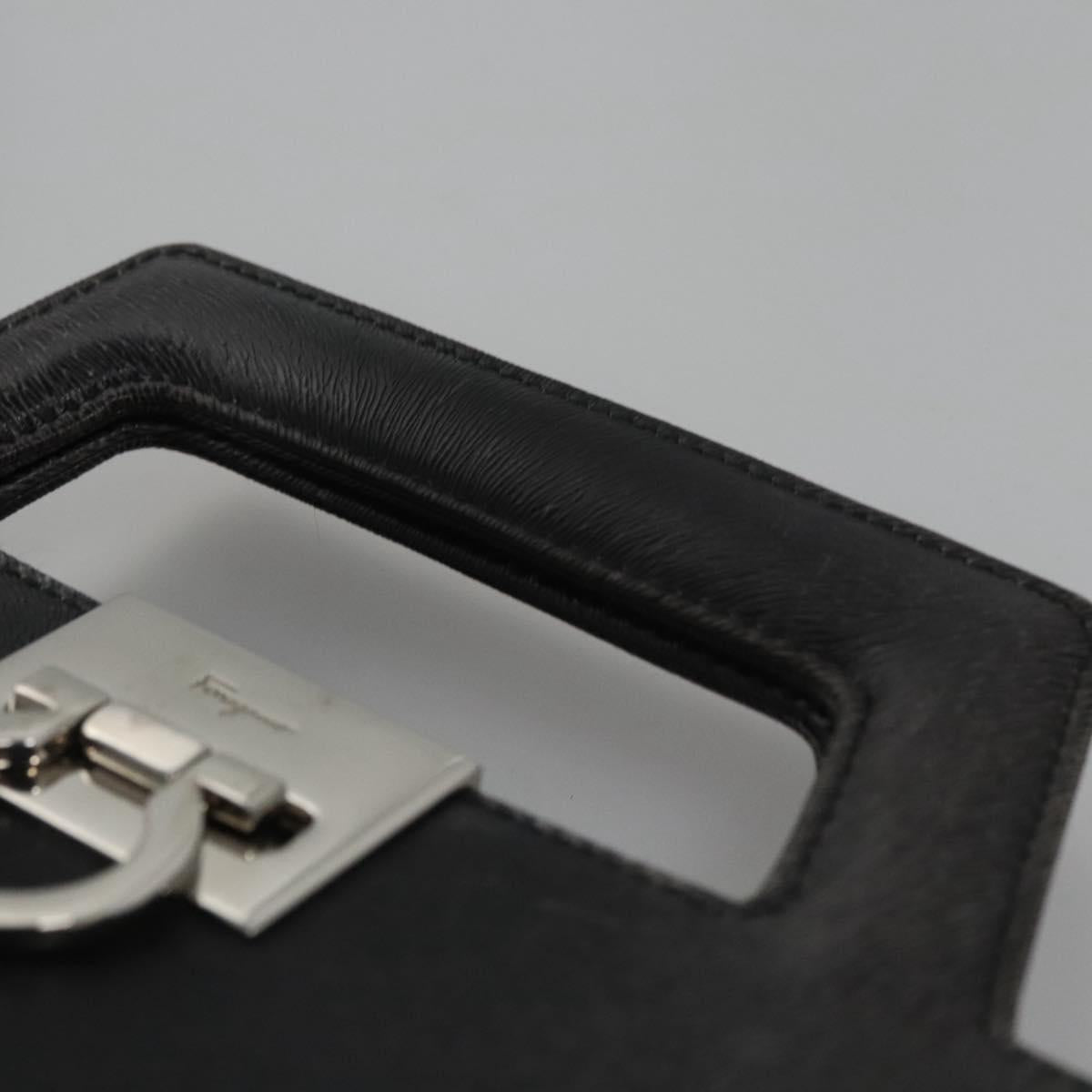 Salvatore Ferragamo Gancini Black Leather Backpack Bag (Pre-Owned)