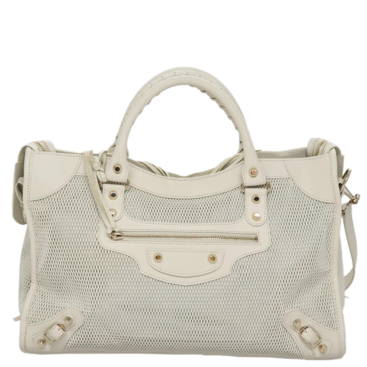 Balenciaga City White Leather Handbag (Pre-Owned)
